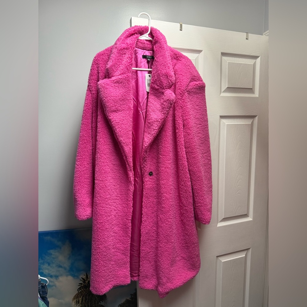 AFRM Oriana Oversized Blazer Coat in Raspberry Rose
